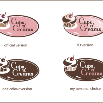 Cups N Creams logo design